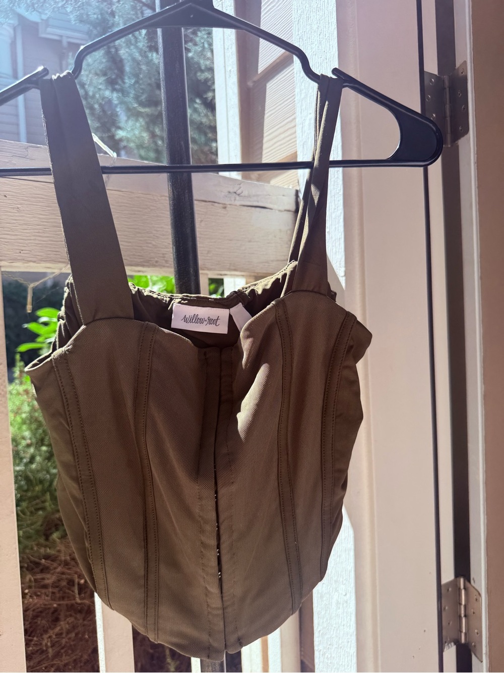 Willow Olive Green Corset-Style Crop Top